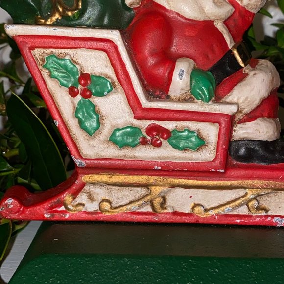 Vintage Midwest of Cannon Falls Santa in Sleigh Stocking Holder - Picture 3 of 14